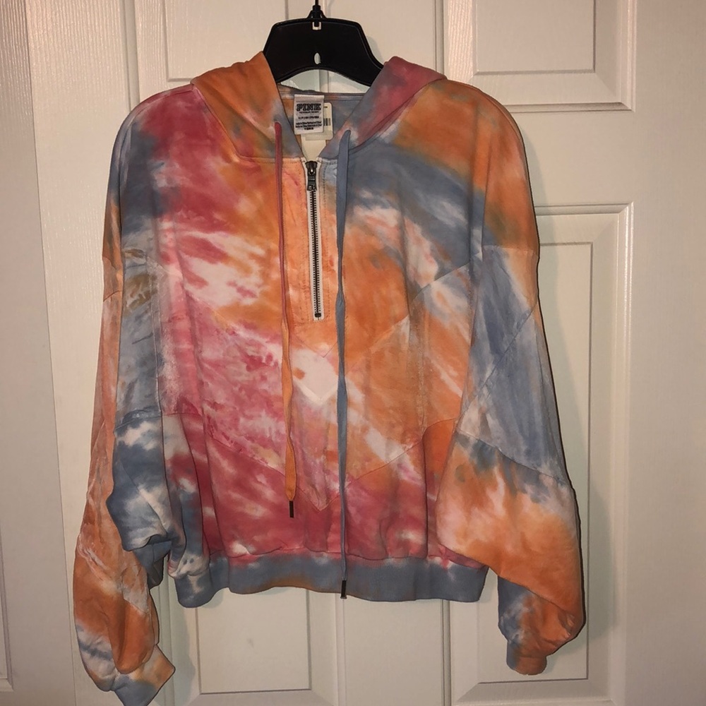 PINK Cropped zip hoodie